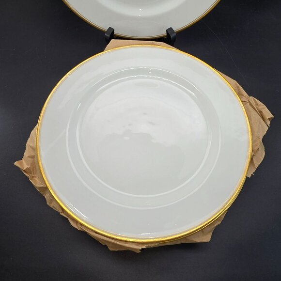 Haviland Limoges France White Lunch Plates With Gold Trim 8.5" Set of 5 CM2110 - Picture 2 of 6